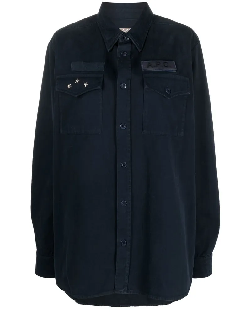A.P.C. Jacke mit Nieten - Blau Blau