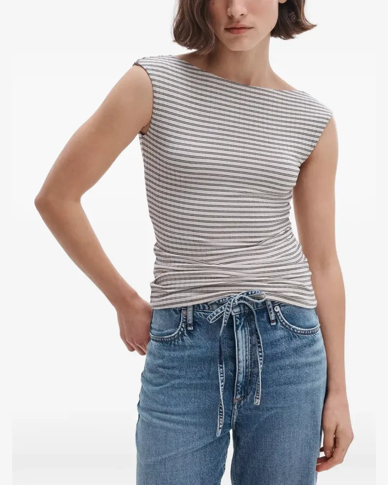 Rag & Bone Luca stripe-rib T-shirt - Weiß Weiß