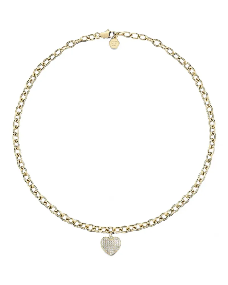 Philipp Plein Plein Rocked Heart Halskette mit Kristallen - Gold Gold
