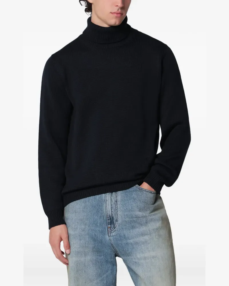Roberto Collina roll-neck ribbed-trim sweater - Blau Blau
