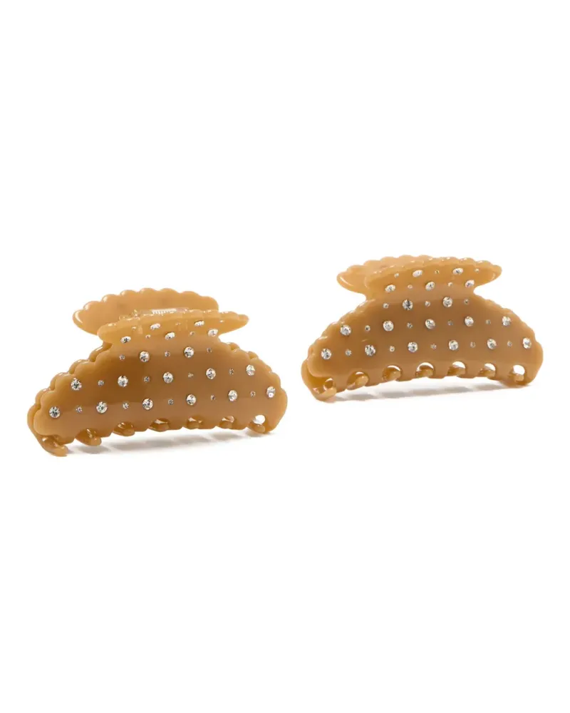 Loeffler Randall crystal hair clips (set of two) - Nude Nude