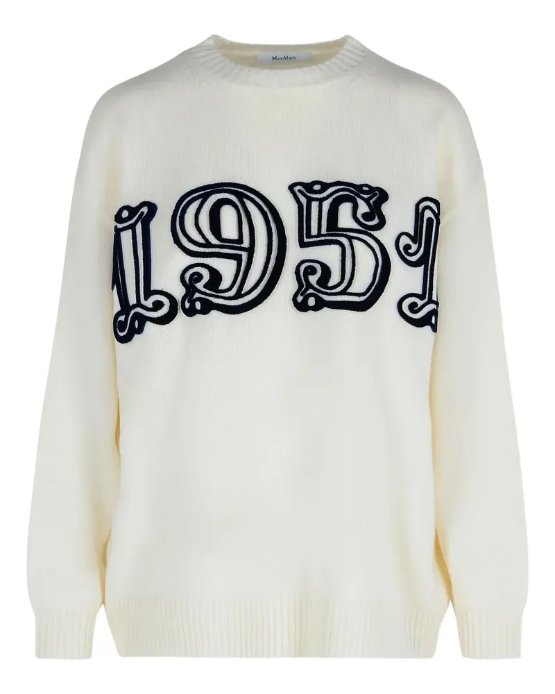 Max Mara Sweatshirt mit Logo-Verzierung - Weiß Weiß