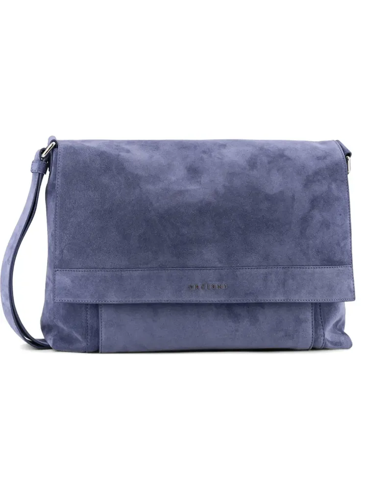 Orciani engraved logo flap shoulder bag - Blau Blau
