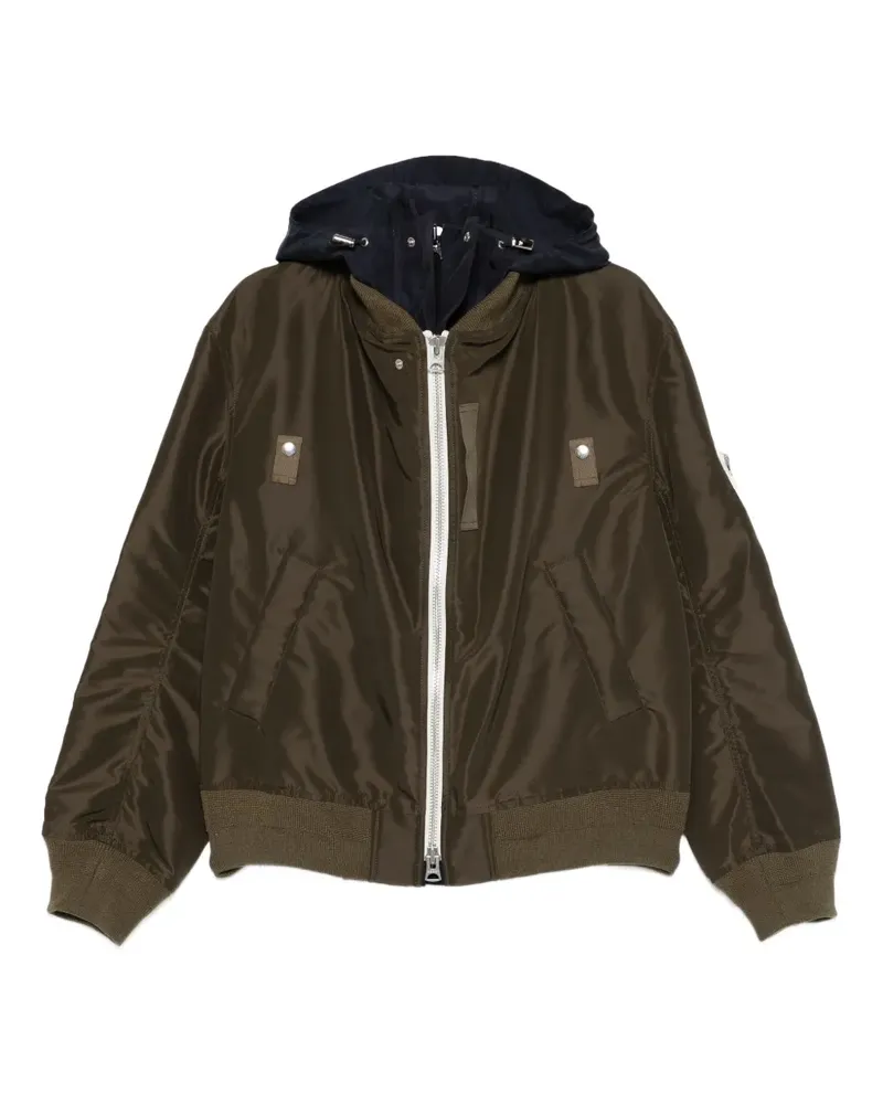 Sacai Bomberjacke mit Kapuze - Grün Grün