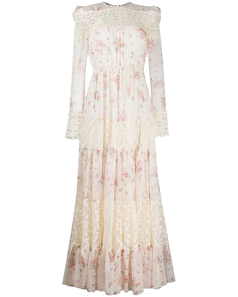 Philosophy Di Lorenzo Serafini Abendkleid mit Blumenmuster - Nude Nude