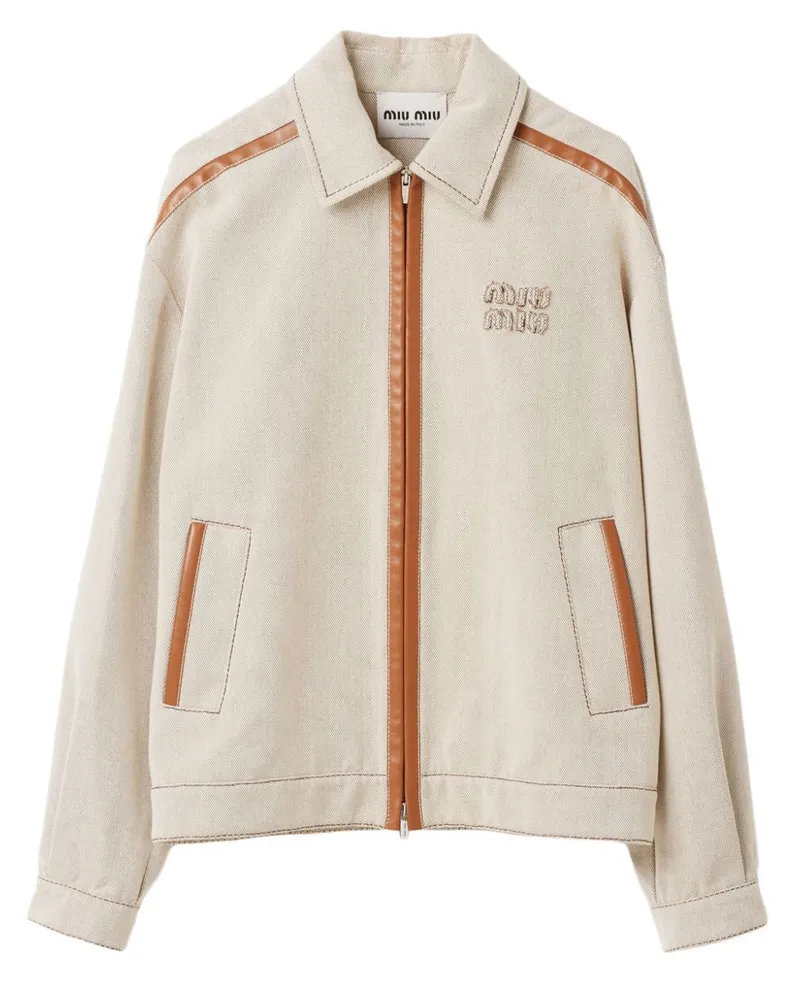 Miu Miu Jacke aus Canvas - Nude Nude