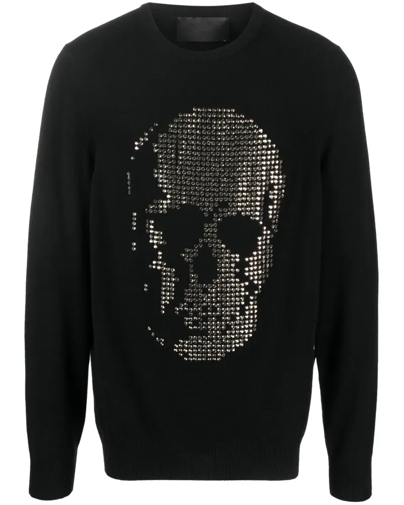 Philipp Plein Kaschmirpullover mit Totenkopf - Schwarz Schwarz