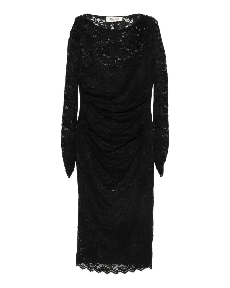 Diane von Furstenberg Darrius Minikleid mit langen Ärmeln - Schwarz Schwarz