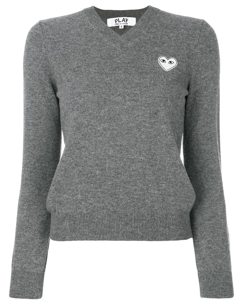 Comme des Garçons logo-patch knitted jumper - Grau Grau