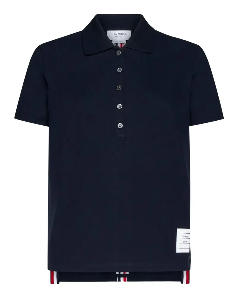 Thom Browne Poloshirt mit Streifen - Blau Blau