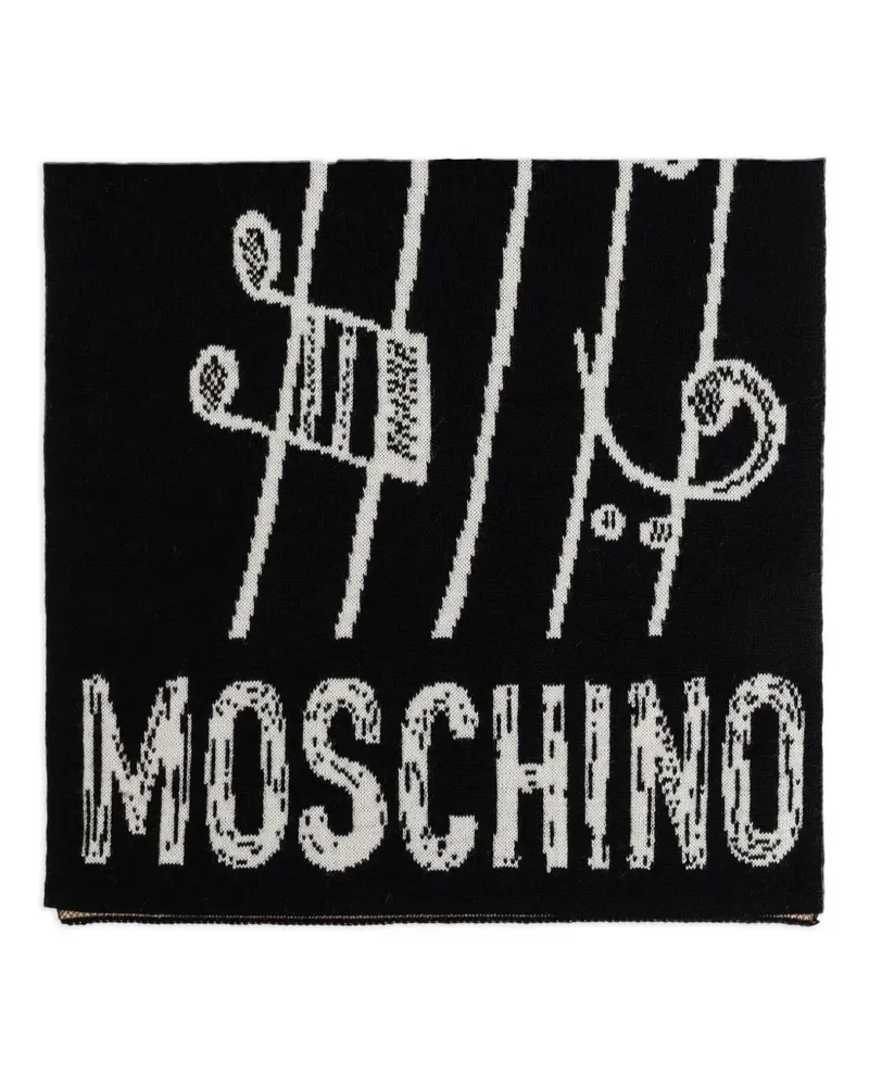 Moschino Schal mit Print - Schwarz Schwarz