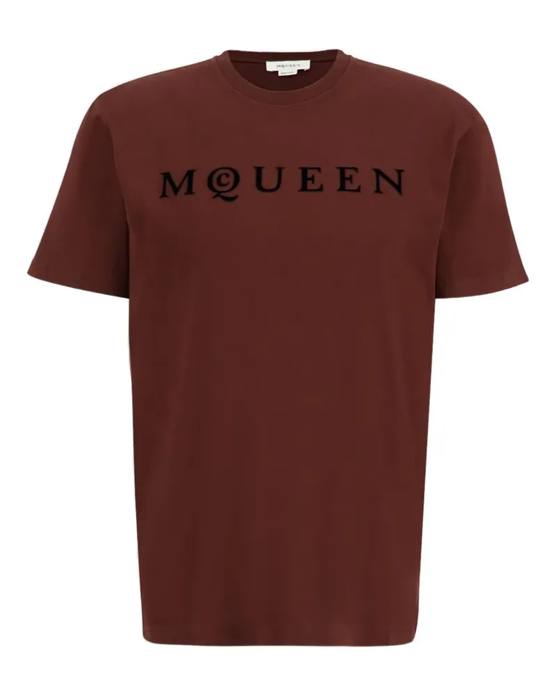 Alexander McQueen Madder T-Shirt mit beflocktem Logo - Braun Braun