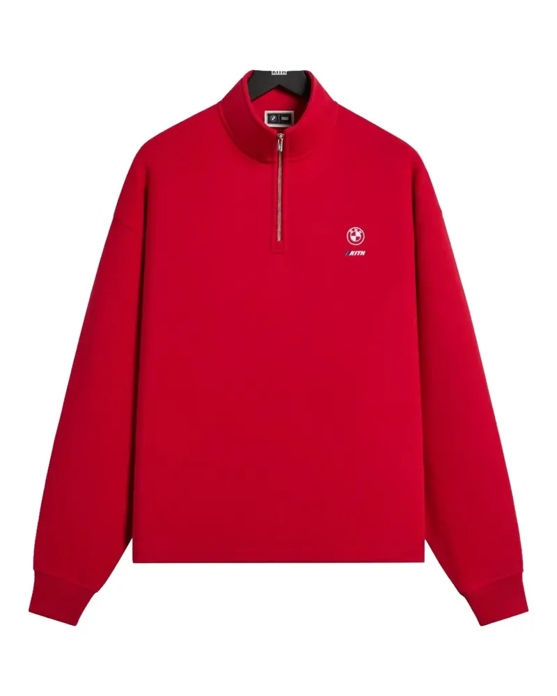 KITH BMW Nelson Pullover mit kurzem Reißverschluss - Rot Rot