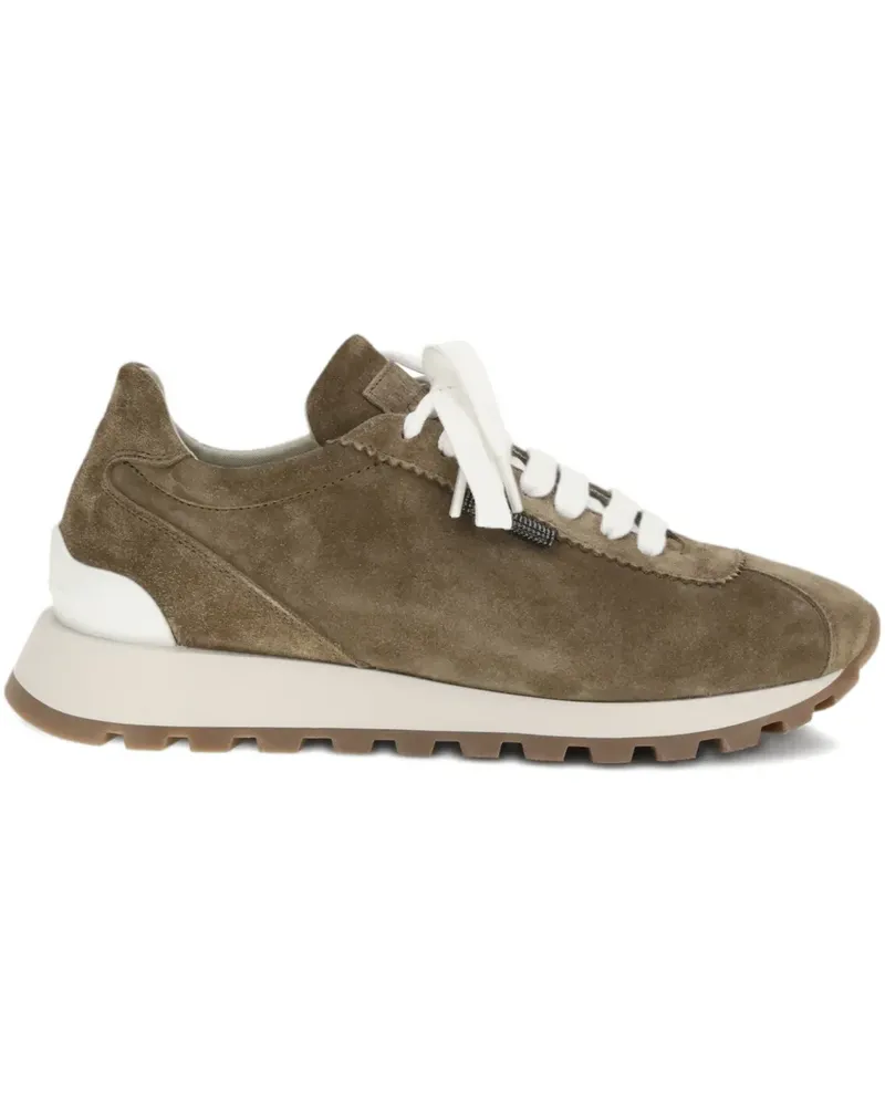 Brunello Cucinelli lace-up panelling sneakers - Braun Braun