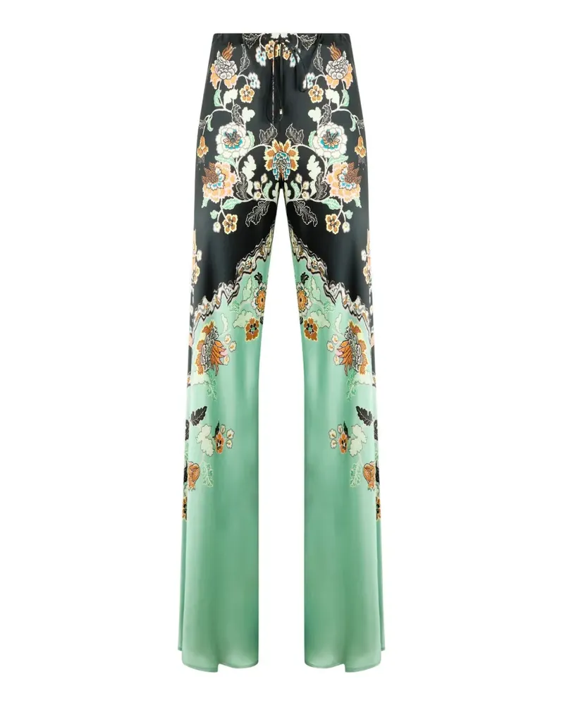 Roberto Cavalli floral-print drawstring trousers - Schwarz Schwarz