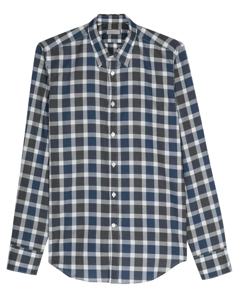 Canali Hemd mit Karomuster - Blau Blau
