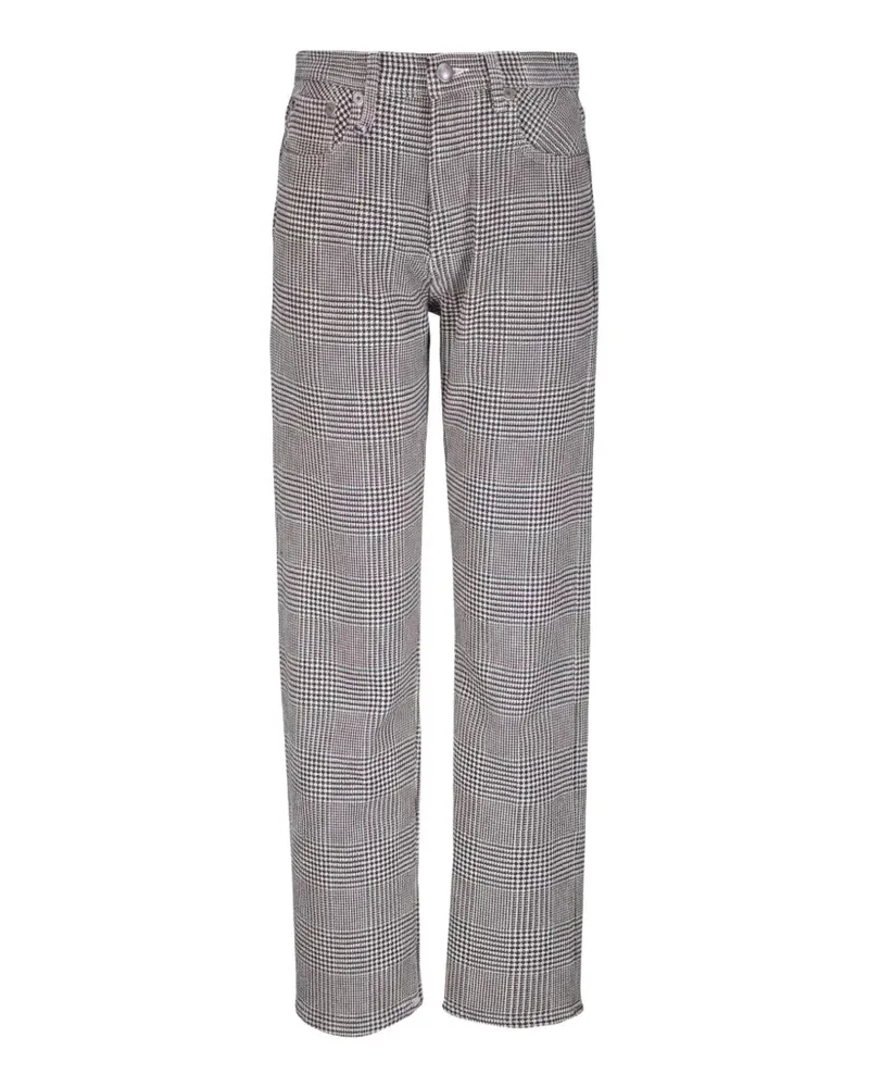R13 Karierte Prince of Wales Jeans - Weiß Weiß