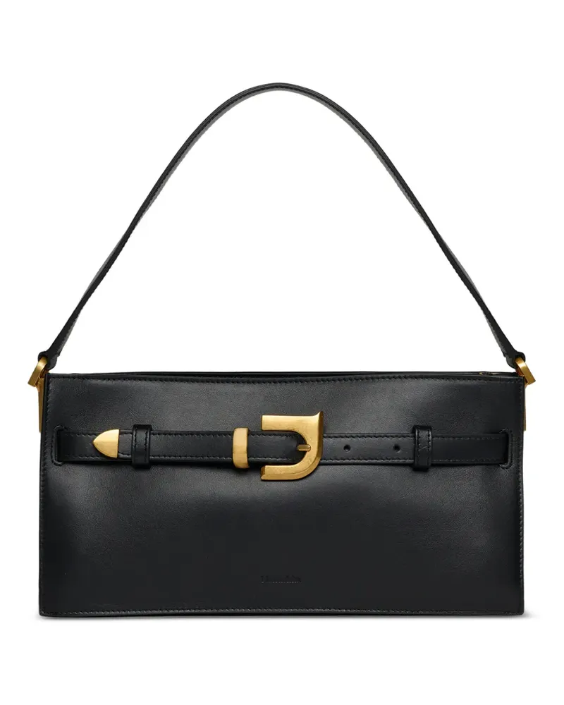 Nanushka Mini Harmonica Schultertasche mit Schnallendetail - Schwarz Schwarz