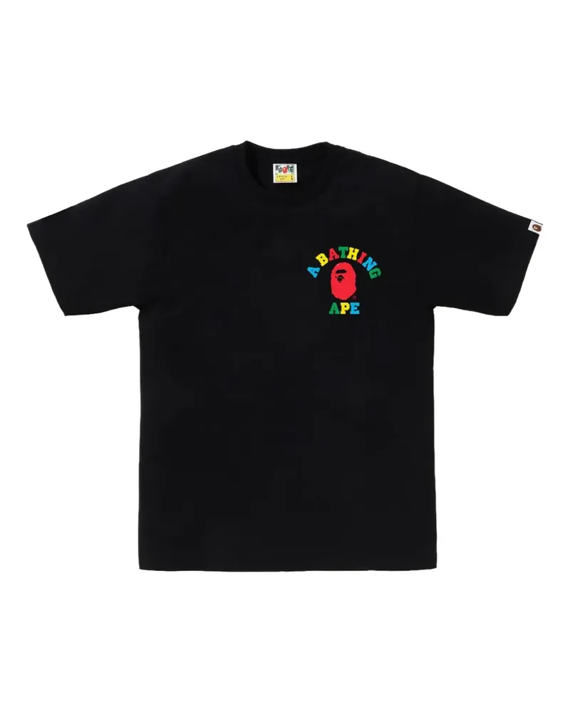 BAPE T-Shirt mit College-Logo - Schwarz Schwarz