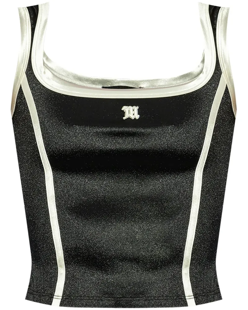 MISBHV Tanktop aus Satin mit Logo - Schwarz Schwarz