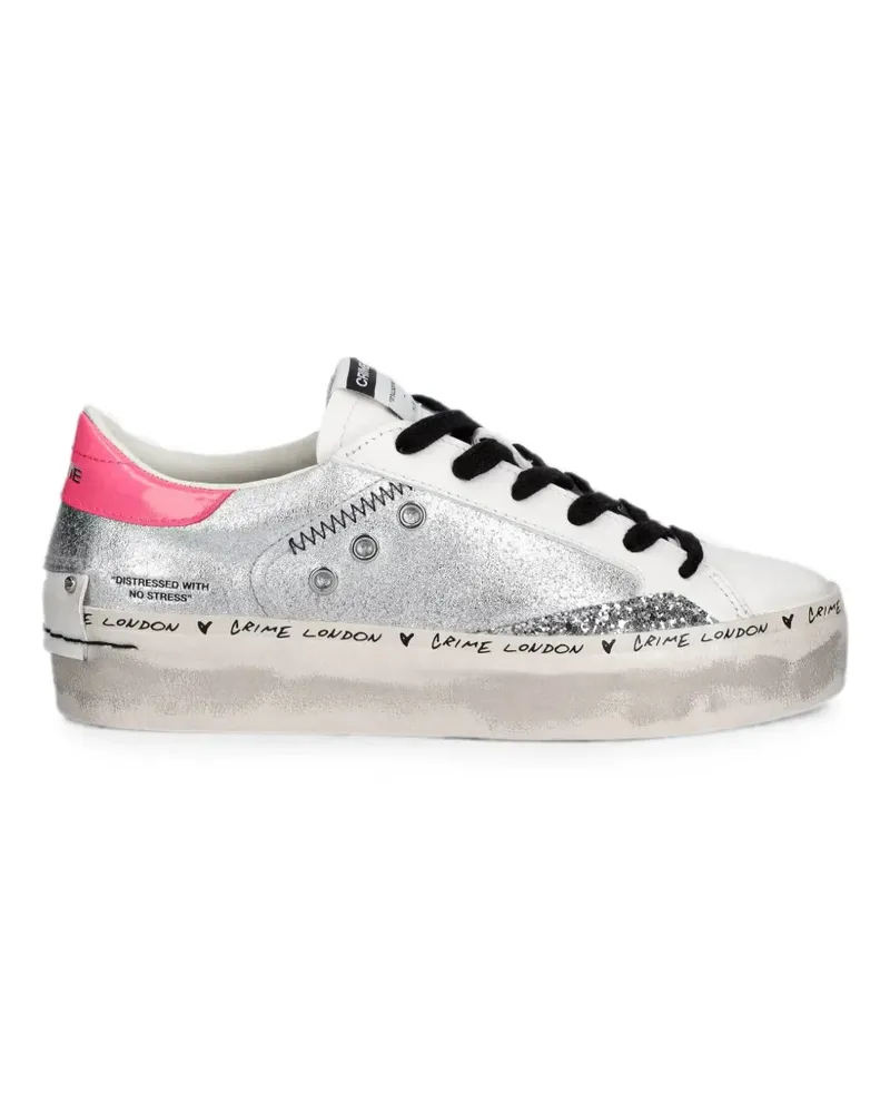 Crime glitter-detail platform sneakers - Weiß Weiß