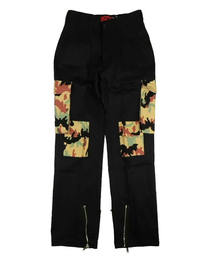 FourTwoFour on Fairfax On Fairfax Cargohose mit Camouflage-Print - Schwarz Schwarz