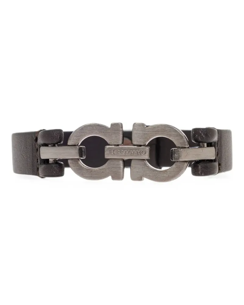 Ferragamo Lederarmband mit Gancini-Detail - Braun Braun