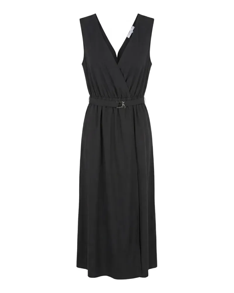 Patrizia Pepe belted wrap-design midi dress - Schwarz Schwarz
