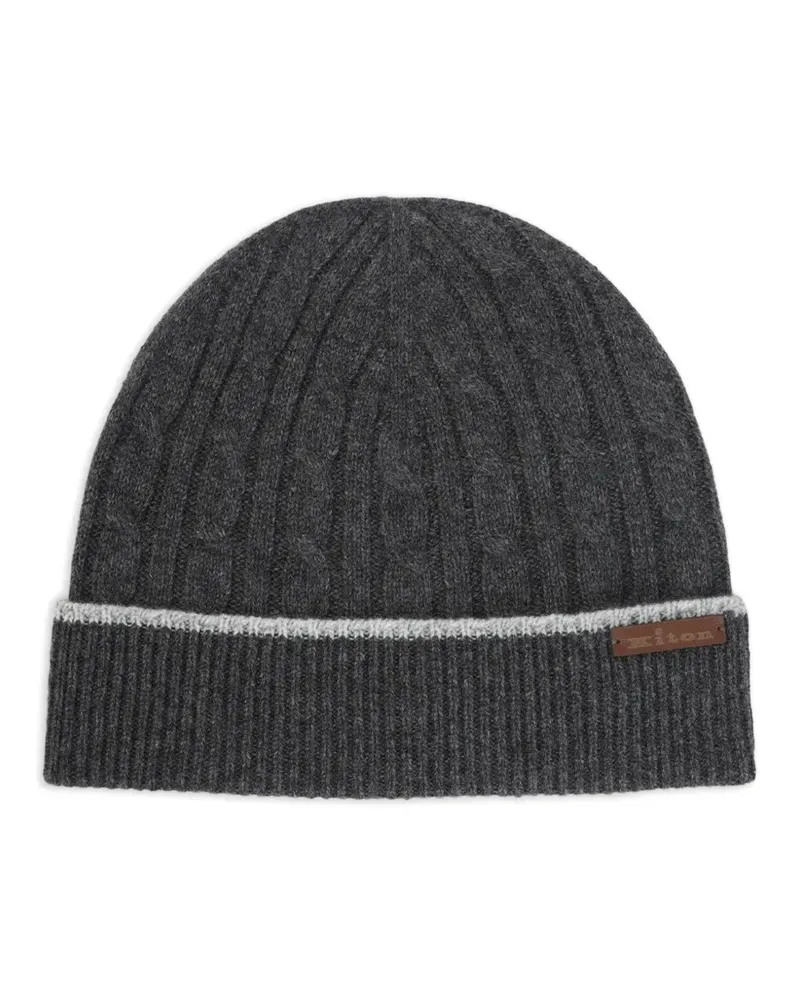 Kiton cable-knit beanie hat - Grau Grau