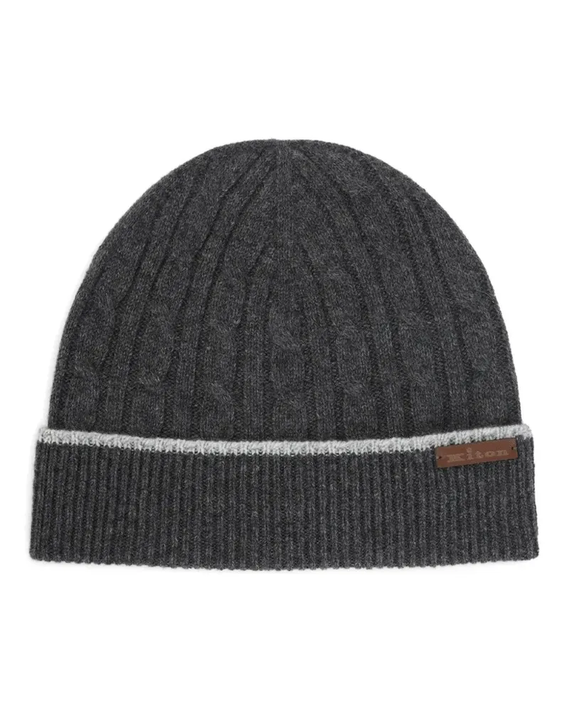Kiton cable-knit beanie hat - Grau Grau
