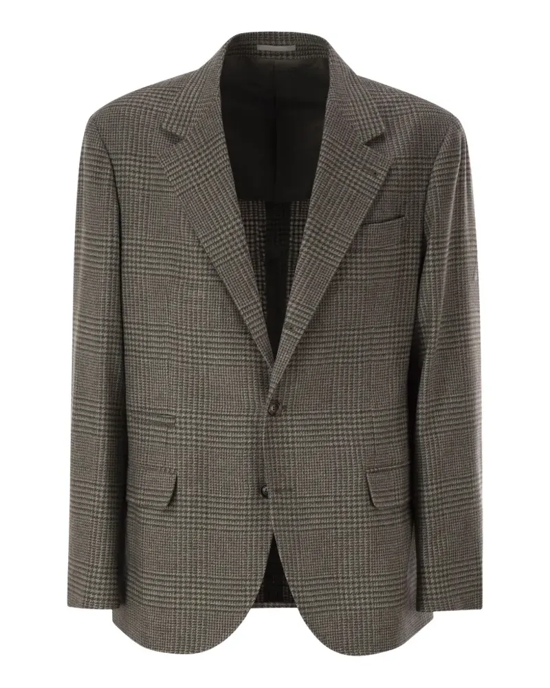 Brunello Cucinelli check-pattern long-sleeve blazer - Grau Grau