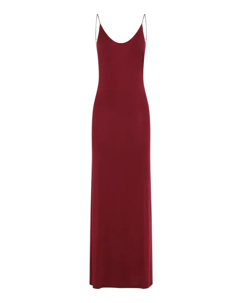 Saint Laurent Rückenfreies Cassandre Strickkleid mit Kette - Rot Rot