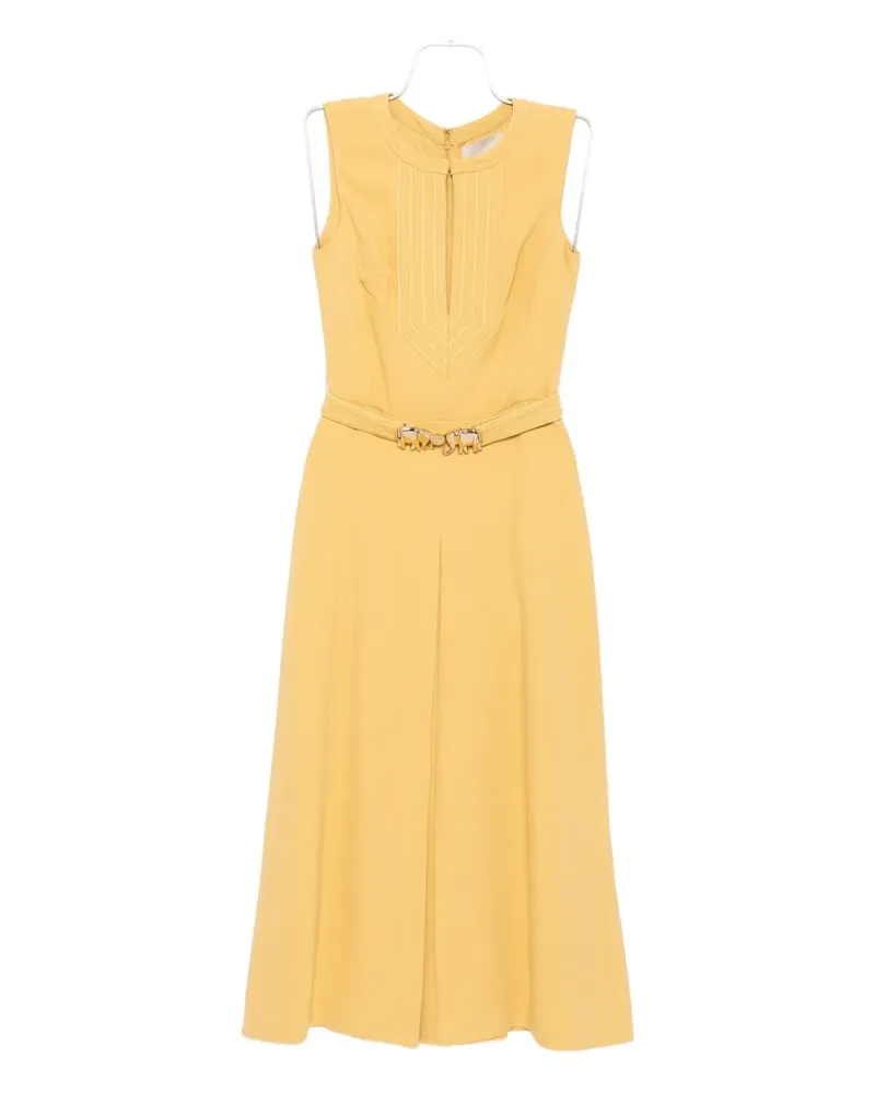Elie Saab Midikleid mit Elefanten-Schnalle - Nude Nude