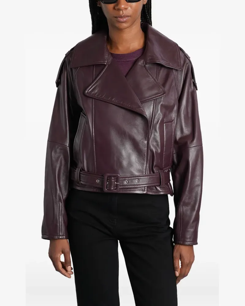 IRO Yuria Bikerjacke mit Gürtel - Violett Violett