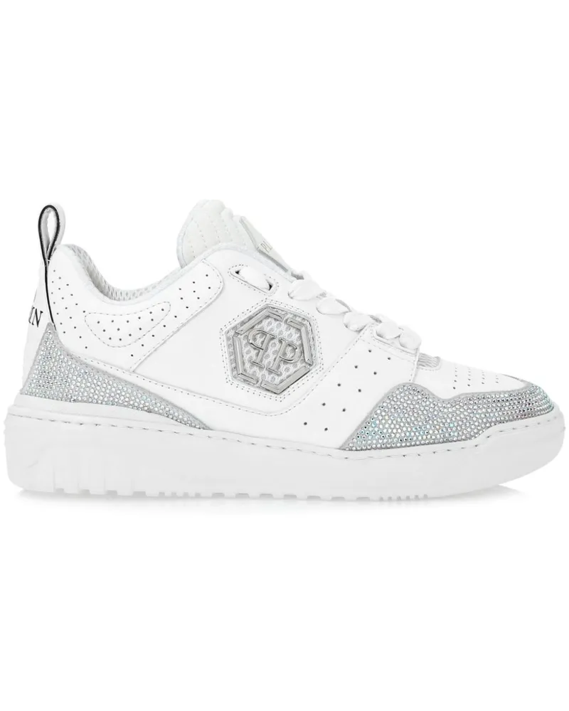 Philipp Plein Sneakers mit Kristallen - Weiß Weiß