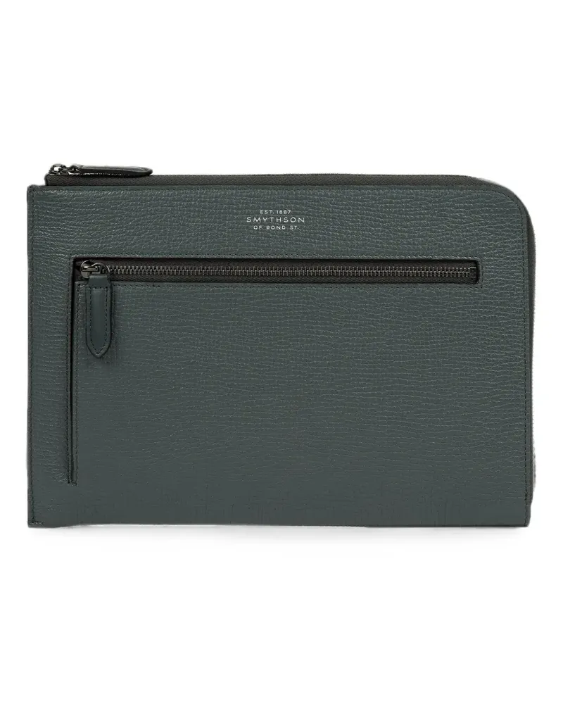 Smythson Flache Ludlow Reisetasche aus Leder - Grün Grün