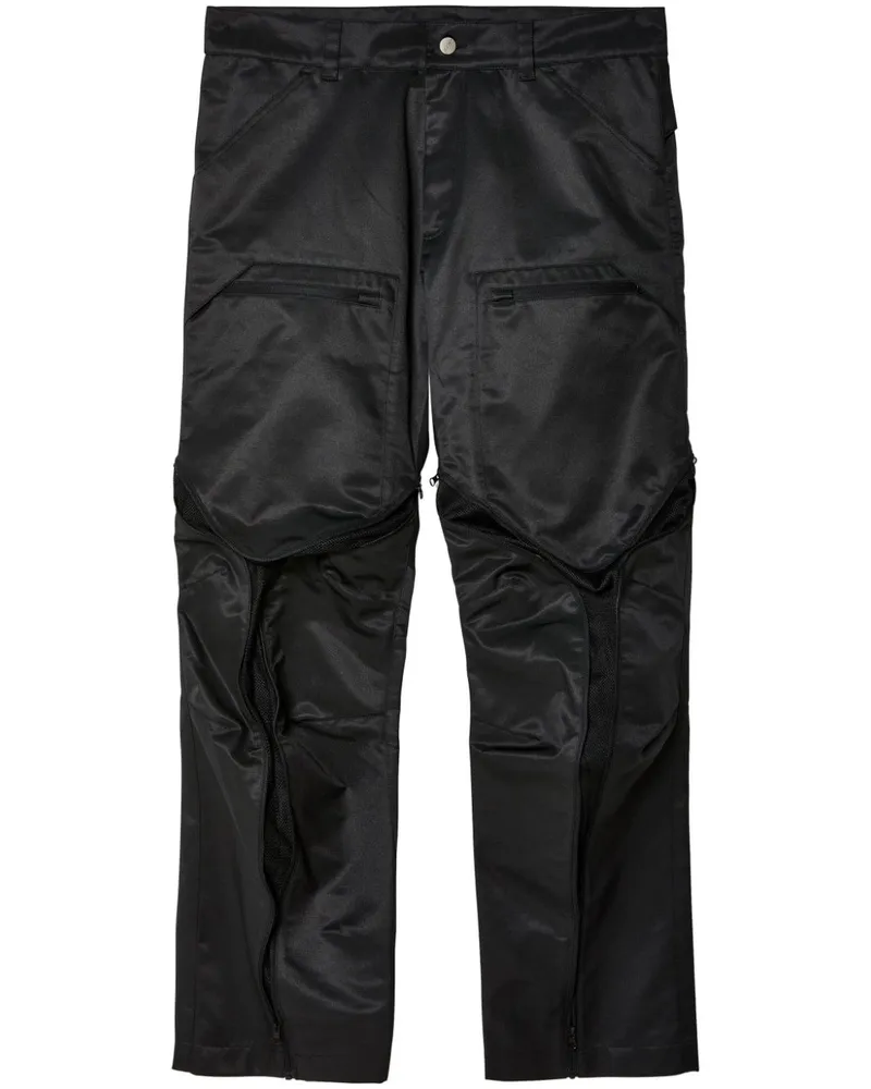 Olly Shinder Satinhose mit geradem Bein Schwarz