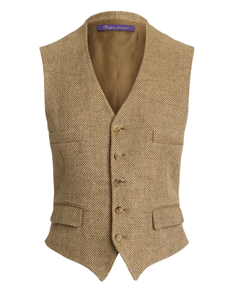 Ralph Lauren Tweed-Weste mit Fischgrätenmuster - Nude Nude