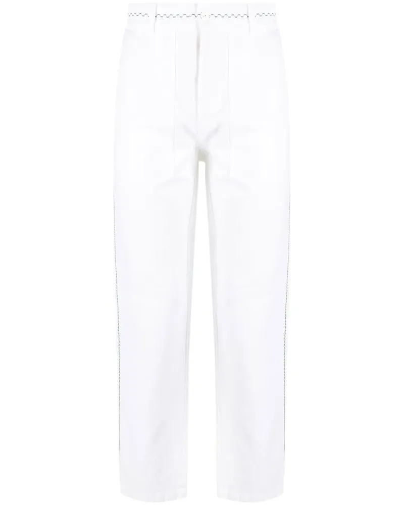 Nick Fouquet Bestickte Straight-Leg-Hose - Weiß Weiß