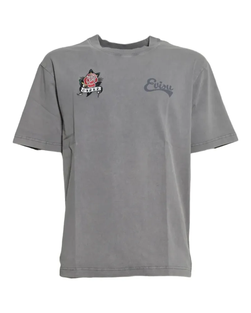 Evisu Osaka Rose and Seagull print t-shirt - Grau Grau