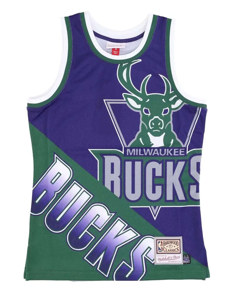 Mitchell & Ness Big Face NBA Milwaukee Bucks Tanktop - Violett Violett