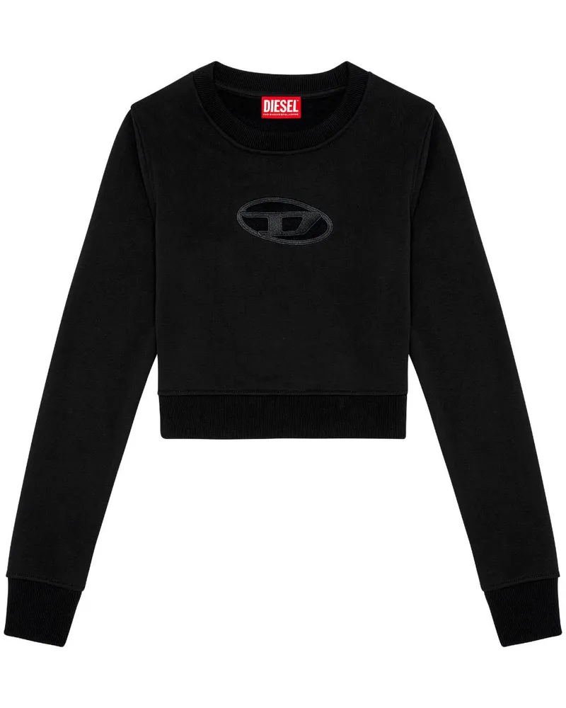 Diesel Cropped-Sweatshirt mit Cut-Out Schwarz