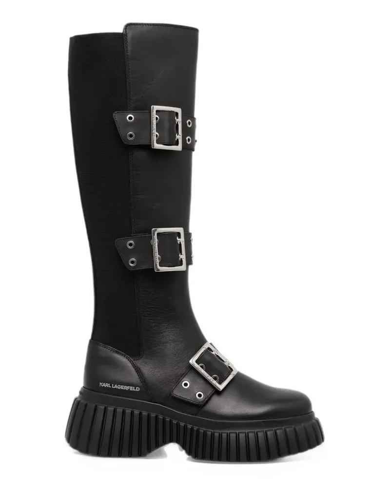 Karl Lagerfeld Kreeper wedge tri-buckle boots - Schwarz Schwarz