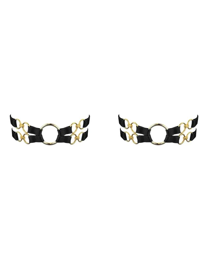 Bordelle Nara Strumpfhalter mit Ringdetail - Schwarz Schwarz