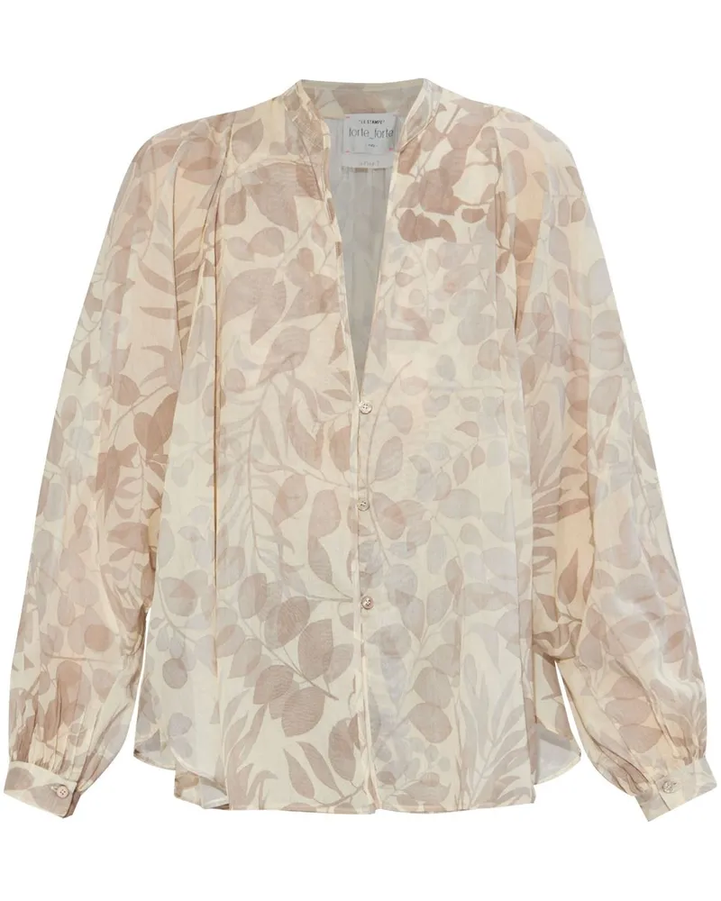 forte_forte Bluse mit Print - Nude Nude