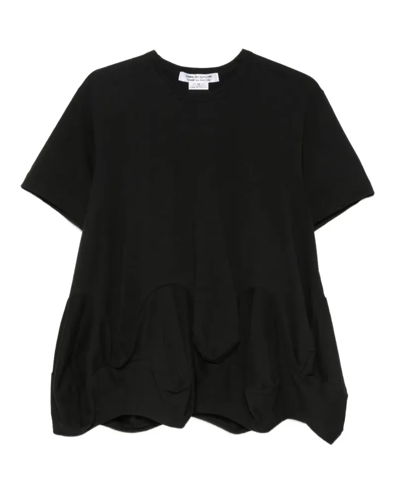 Comme des Garçons T-Shirt mit drapiertem Einsatz - Schwarz Schwarz