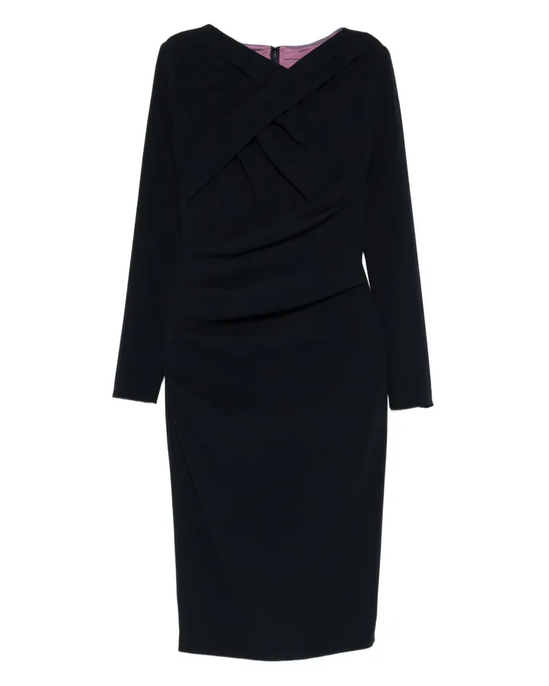 Talbot Runhof Drapiertes Kleid mit langen Ärmeln - Schwarz Schwarz