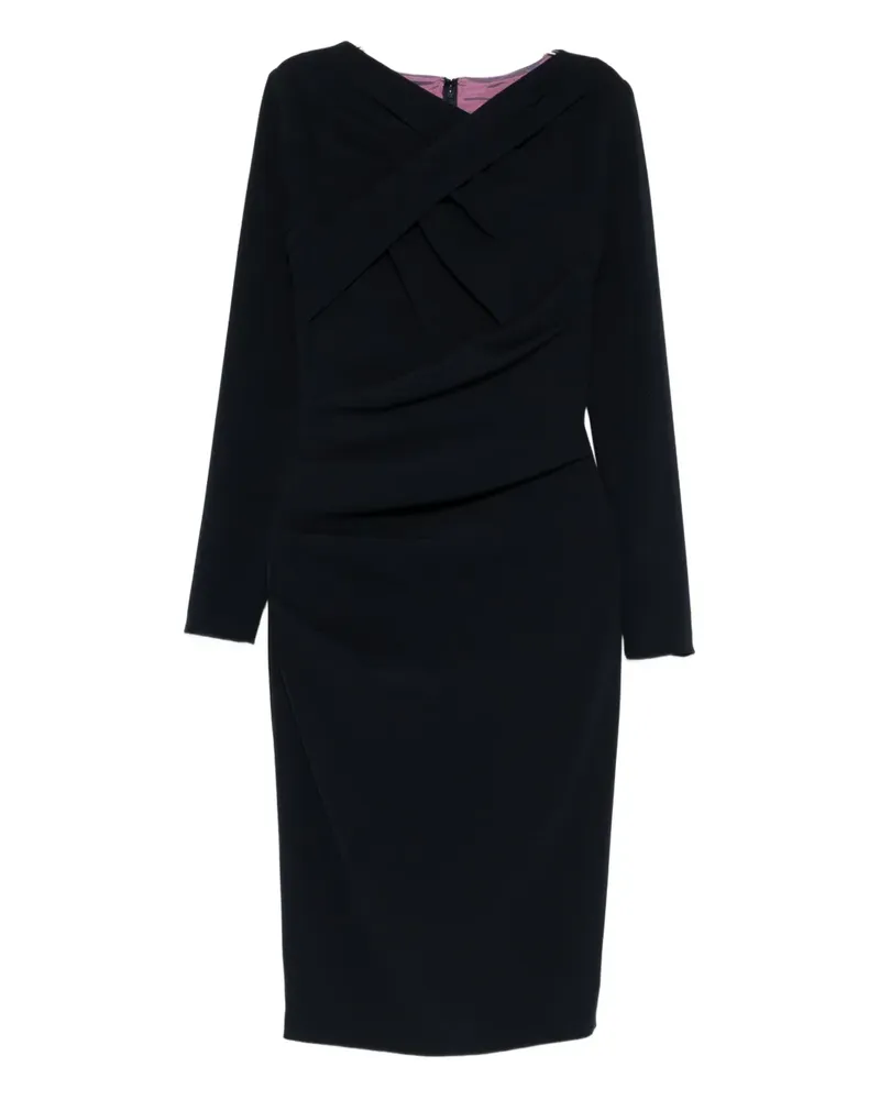 Talbot Runhof Drapiertes Kleid mit langen Ärmeln - Schwarz Schwarz