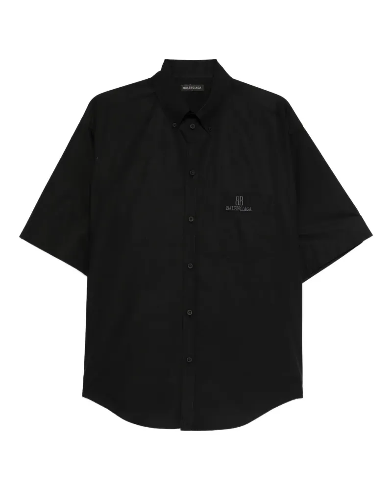 Balenciaga Hemd mit Logo-Stickerei - Schwarz Schwarz