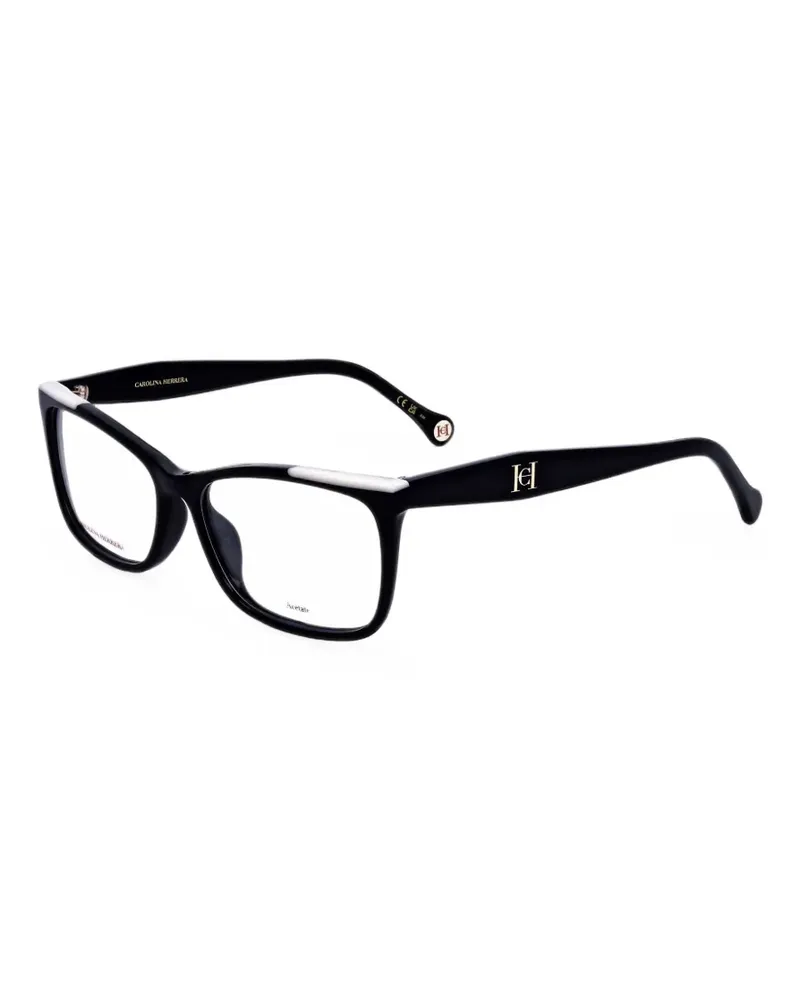 Carolina Herrera New York logo-plaque square-frame glasses - Schwarz Schwarz
